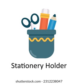 Stationery Holder Vector  Flat Icon Design illustration. Education and learning Symbol on White background EPS 10 File