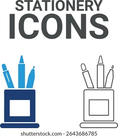 Stationery icnos, Line art icons containing marketing, product, brand value, design, logo, brand development, social media, advertising, and loyal customers icons. Solid icon collection.
