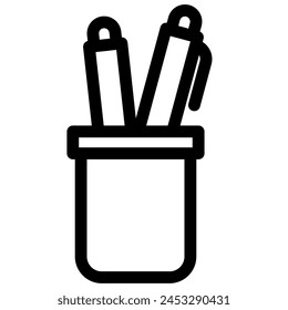 stationery icon with black outline style