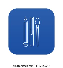 Stationery icon blue vector isolated on white background