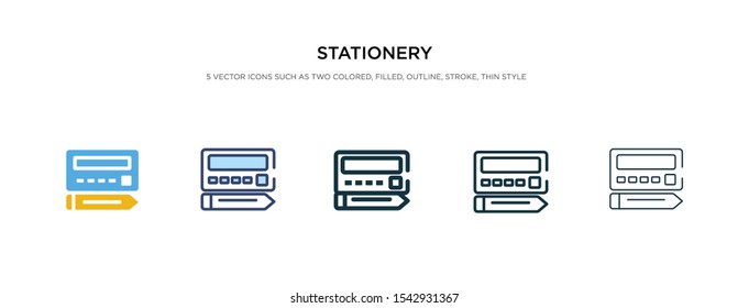 stationery icon in different style vector illustration. two colored and black stationery vector icons designed in filled, outline, line and stroke style can be used for web, mobile, ui