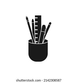 Stationery icon flat style isolated on white background. Vector illustration
