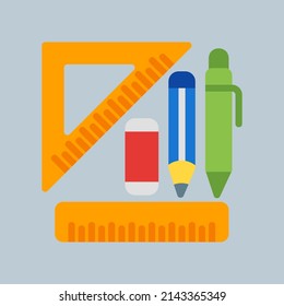 Stationery icon in flat style, use for website mobile app presentation