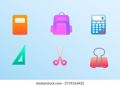 Icono de papelería gradiente minimalis Vector
