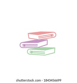 stationery icon illustration of a book with color outline vector design