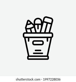  stationery icon, isolated education outline icon in light grey background, perfect for website, blog,  logo, graphic design, social media, UI, mobile app, EPS 10 vector illustration