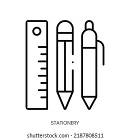 stationery icon. Linear style sign isolated on white background. Vector illustration