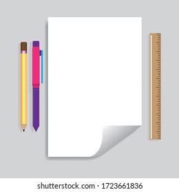 Stationery icon. Nice vector graphics for students, schools, stationery stores etc.