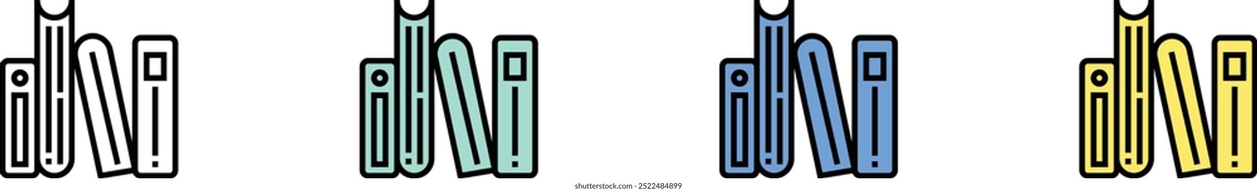 stationery icon. Outline, Green, Blue and Yellow Style Design Isolated On White Background