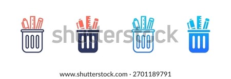 Stationery Icon Pack In Multiple Styles