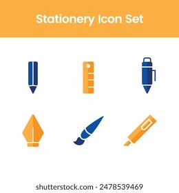 stationery icon pack of six icons 