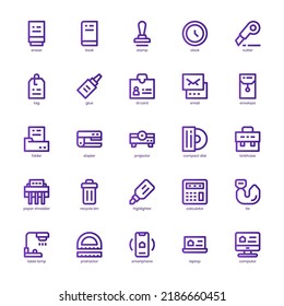 Stationery icon pack for your website, mobile, presentation, and logo design. Stationery icon outline design. Vector graphics illustration and editable stroke.