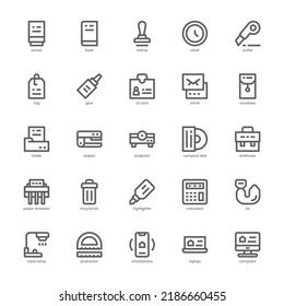 Paquete de iconos de Stationery para tu sitio web, móvil, presentación y diseño de logotipo. Diseño de contorno de icono de creación de sesión. Ilustración gráfica vectorial y trazo editable.