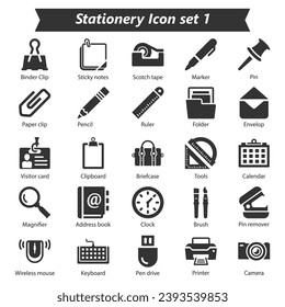 Stationery Icon Set 1, Vector Graphics