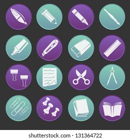 Stationery Icon Set Gradient Style