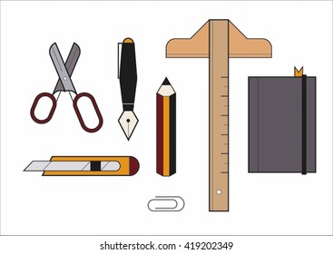 Stationery icon set.  illustration 10 EPS.