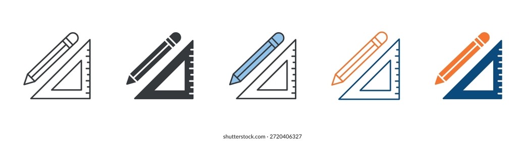 Stationery Icon Set Multiple Style Collection