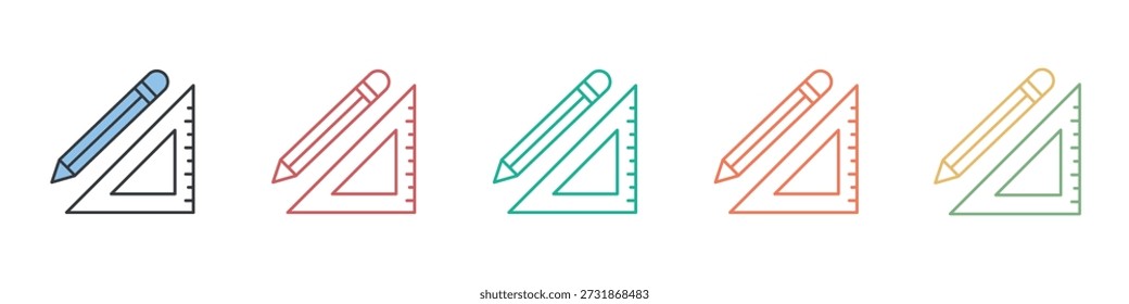 Conjunto de ícones de papel de carta Coleção de estilos múltiplos