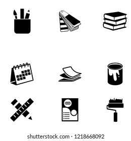 Stationery icon set vector