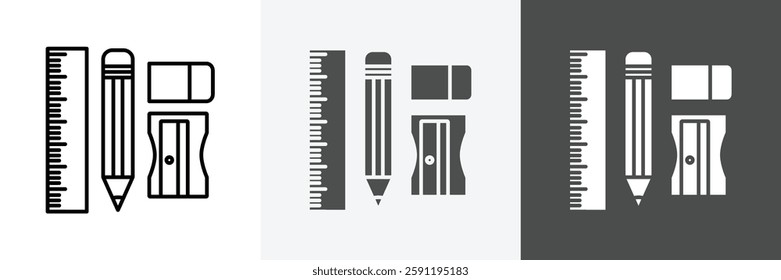 Stationery icon set vector art