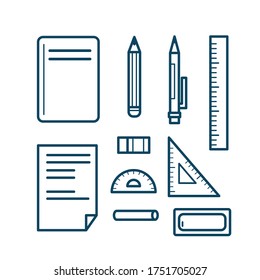 Stationery Icon Set Vector Illustration