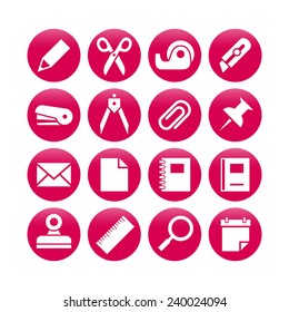 Stationery icon set / vector illustration