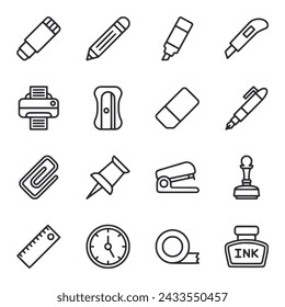 Stationery icon set vector illustration