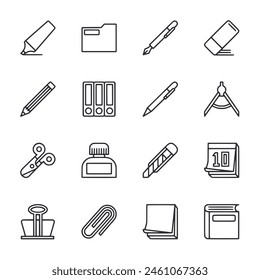 Stationery icon set vector illustration