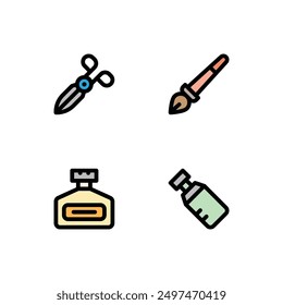 Stationery icon set, vector illustration, filled style, best used for web