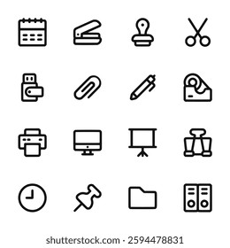 Stationery icon set vector illustration