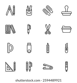 Stationery icon set vector illustration