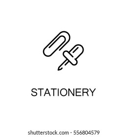 Stationery icon. Single high quality outline symbol for web design or mobile app. Thin line sign for design logo. Black outline pictogram on white background