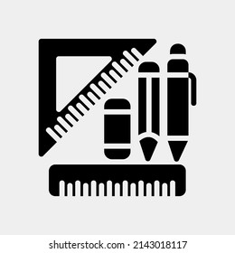 Stationery icon in solid style, use for website mobile app presentation