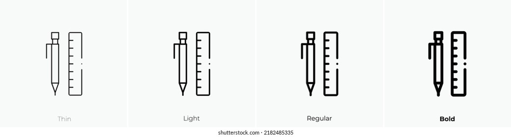 stationery icon. Thin, Light Regular And Bold style design isolated on white background