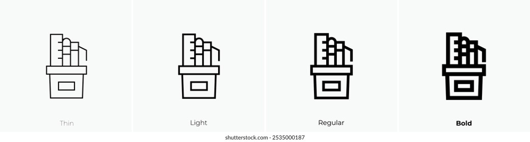 stationery icon. Thin, Light Regular And Bold style design isolated on white background