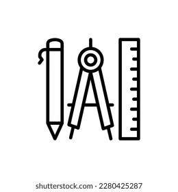 Stationery icon in vector. Illustration