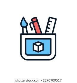 Stationery icon in vector. Illustration