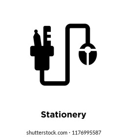 Stationery icon vector isolated on white background, logo concept of Stationery sign on transparent background, filled black symbol