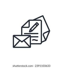stationery icon. vector.Editable stroke.linear style sign for use web design,logo.Symbol illustration.