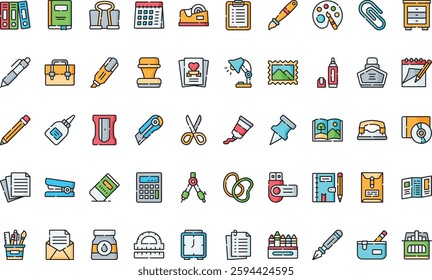 Stationery icons High-Quality Vector Icons Collection with Editable Stroke. Ideal for Professional and Creative Projects.