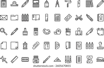 Stationery icons High-Quality Vector Icons Collection with Editable Stroke. Ideal for Professional and Creative Projects