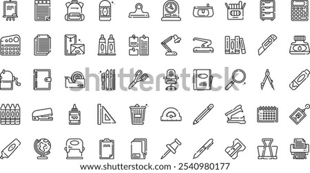 Stationery icons High-Quality Vector Icons Collection with Editable Stroke. Ideal for Professional and Creative Projects.