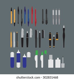 stationery icons pen correction fluid