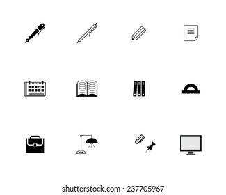 stationery icons set