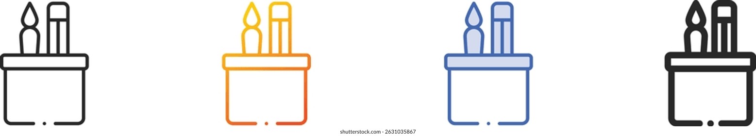 stationery icon.Thin Linear, Gradient, Blue Stroke and bold Style Design Isolated On White Background