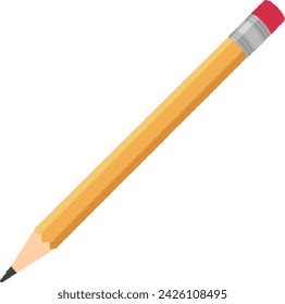 Stationery illustration. A pencil is a type of writing instrument stationery.