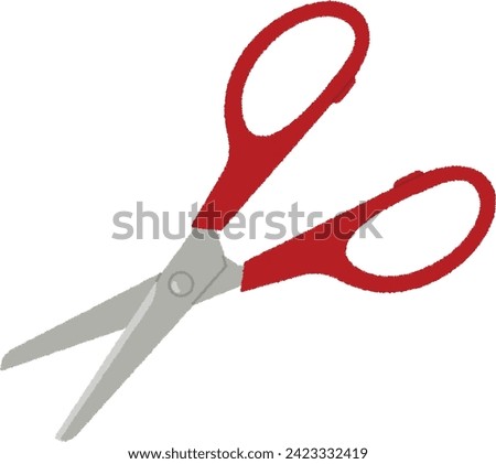 Stationery illustration. Scissors are tools for cutting things by pinching them with blades.