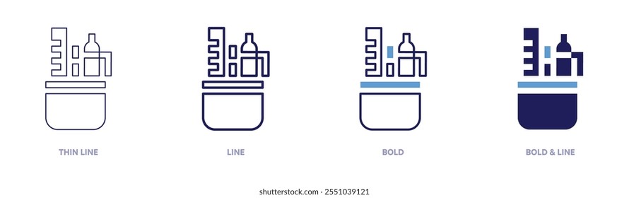 Stationery inspiration icon in 4 different styles. Thin Line, Line, Bold, and Bold Line. Duotone style. Editable stroke.