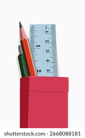 Stationery isolated on white. Flat vector design.