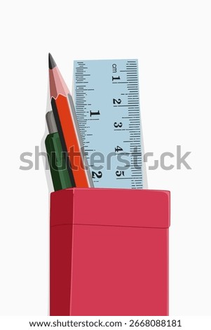 Stationery isolated on white. Flat vector design.